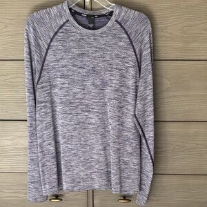 Rhone Heathered Purple Long Sleeve Athletic Top